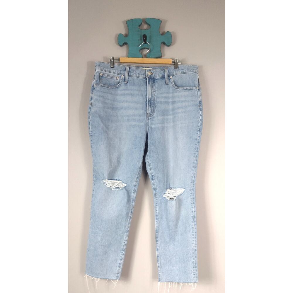 Madewell The Perfect Vintage Jean Women 33 Distressed Blue Jeans High Rise